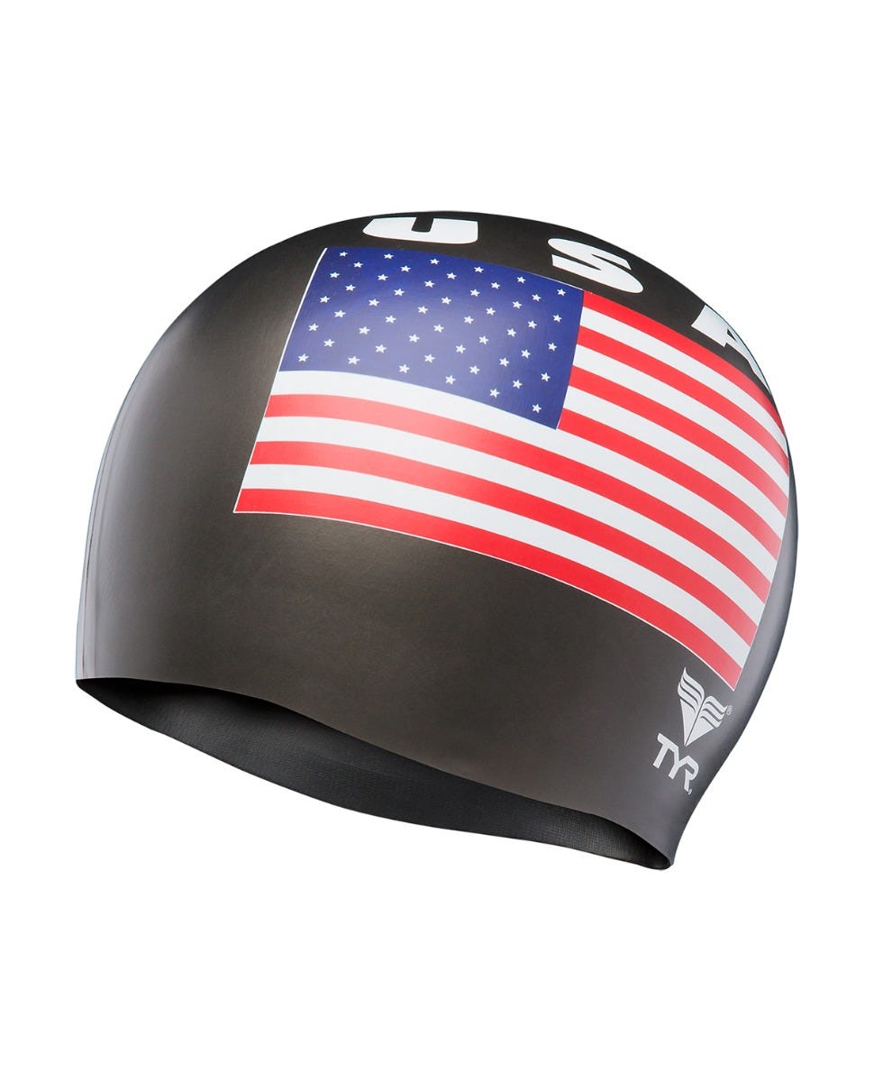 Adult Silicone Swim Cap - USA