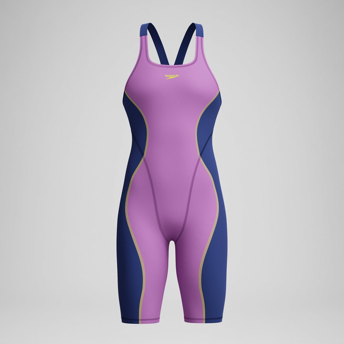 Fastskin Hyperspark Solid Openback Kneeskin - Neon Jelly/Noble Navy USA