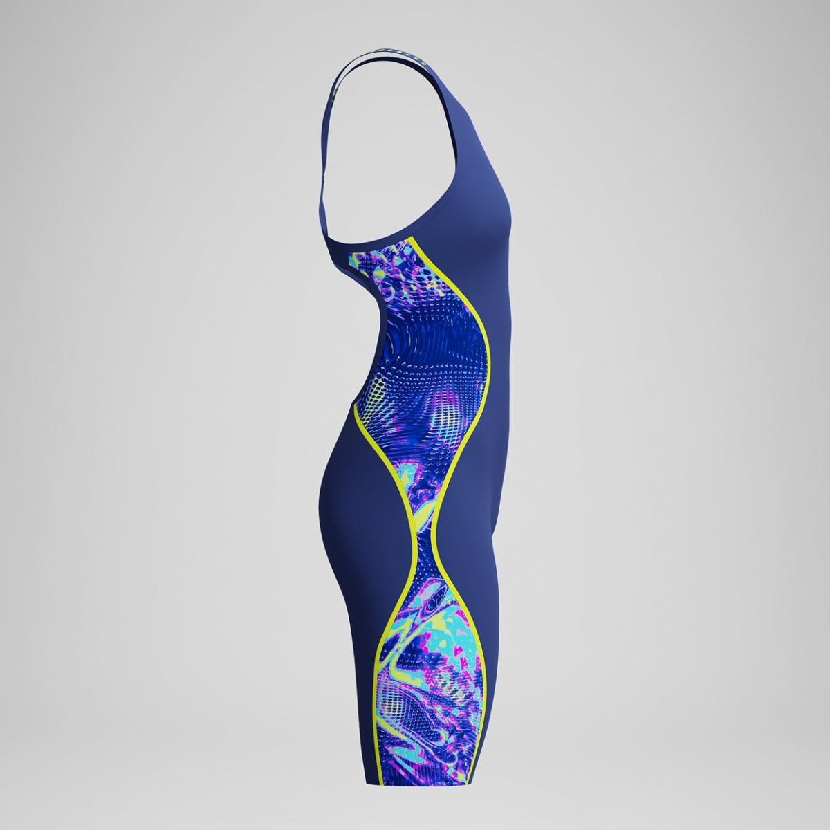 Fastskin LZR Pure Intent 2.0 Printed Openback Kneeskin - Noble Navy/Morphosis/Hyper Yellow USA