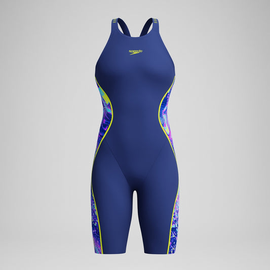 Fastskin LZR Pure Intent 2.0 Printed Closedback Kneeskin - Noble Navy/Morphosis/Hyper Yellow USA