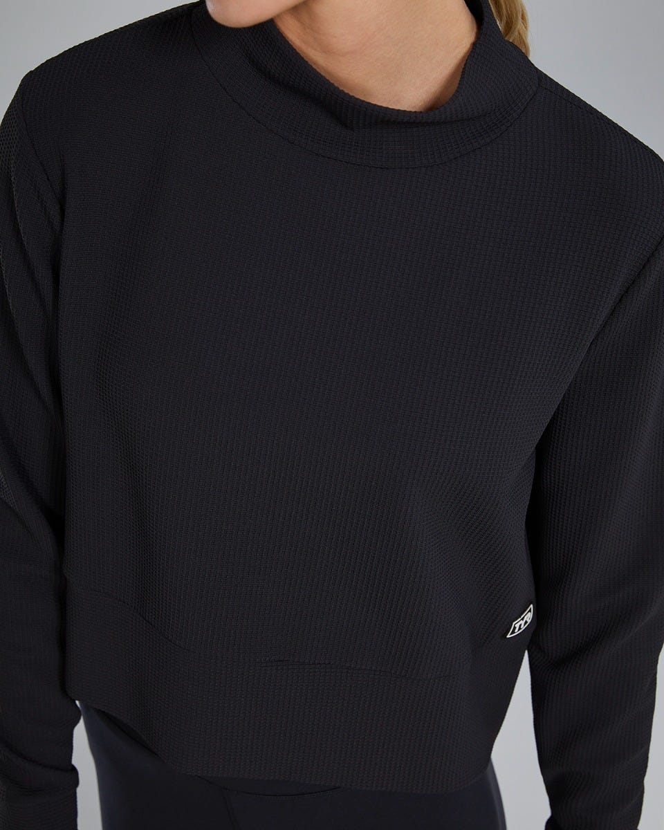 Waffle Cropped Pullover